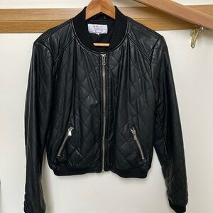 Faux Leather BomberJacker